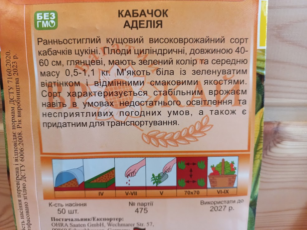 купиь Семена Кабачка "Аделия" (Богатый урожай)