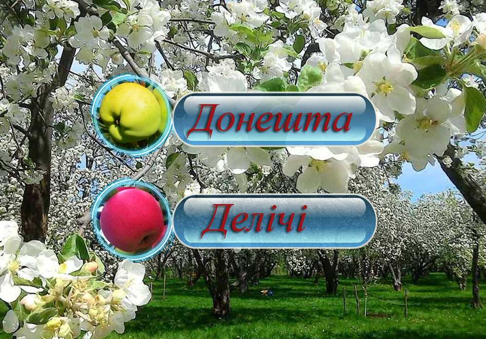 Купити саджанці дерево-саду яблуні  "Донешта" + "Делічі"